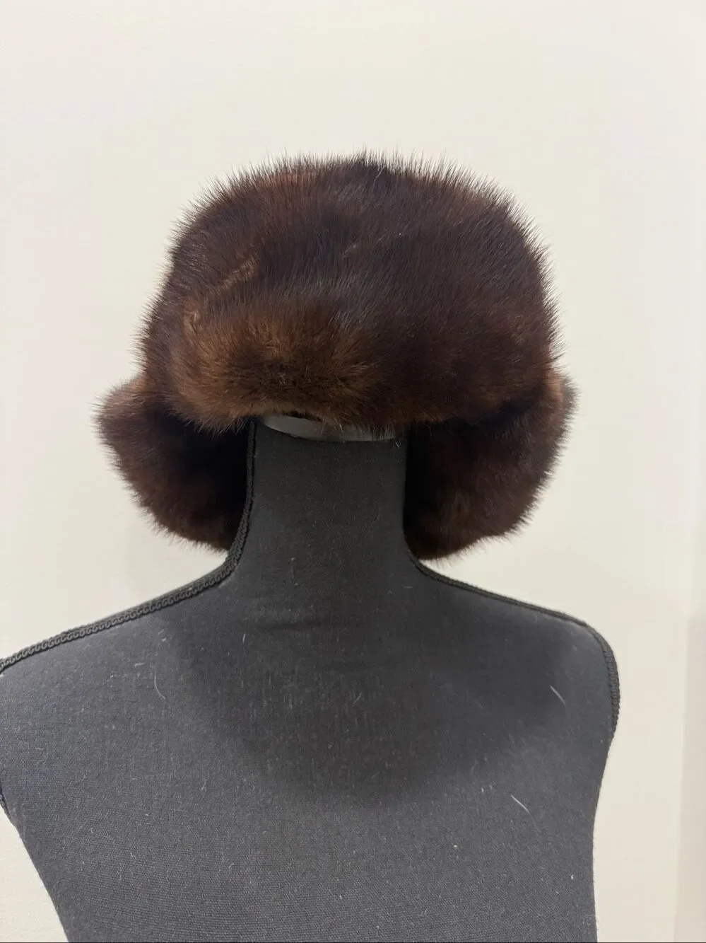 Genuine Mink Fur Hat. Ushanks – Dark Brown